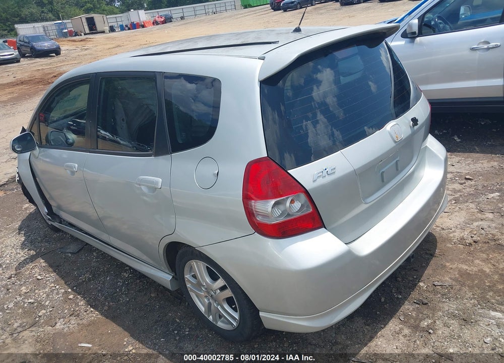 2007 HONDA FIT SPORT VIN: JHMGD38617S058662