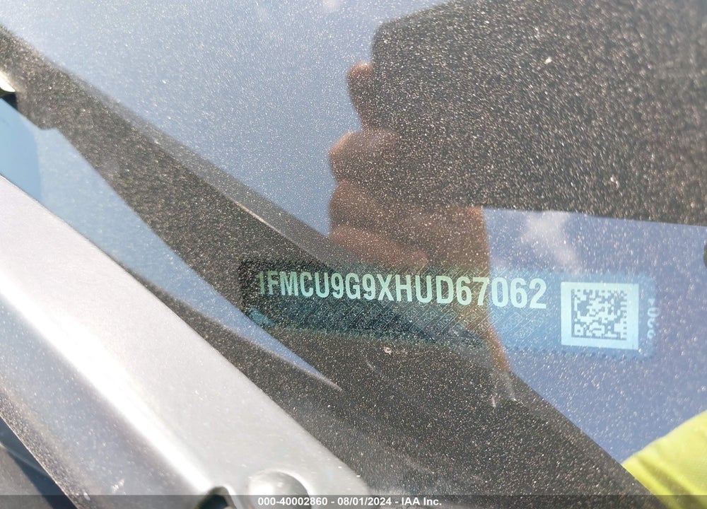 2017 FORD ESCAPE VIN: 1FMCU9G9XHUD67062
