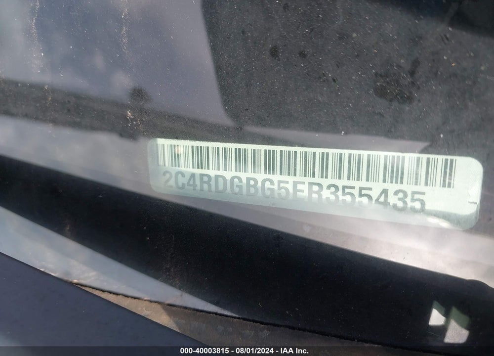 2014 DODGE GRAND CARAVAN SE VIN: 2C4RDGBG5ER355435