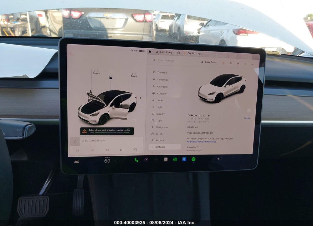 2021 TESLA MODEL Y LONG RANGE DUAL MOTOR ALL-WHEEL DRIVE VIN: 5YJYGDEE8MF160841