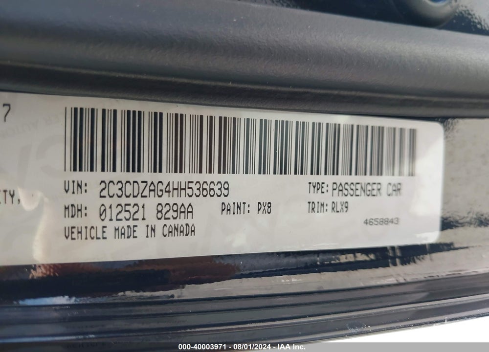 2017 DODGE CHALLENGER SXT PLUS VIN: 2C3CDZAG4HH536639