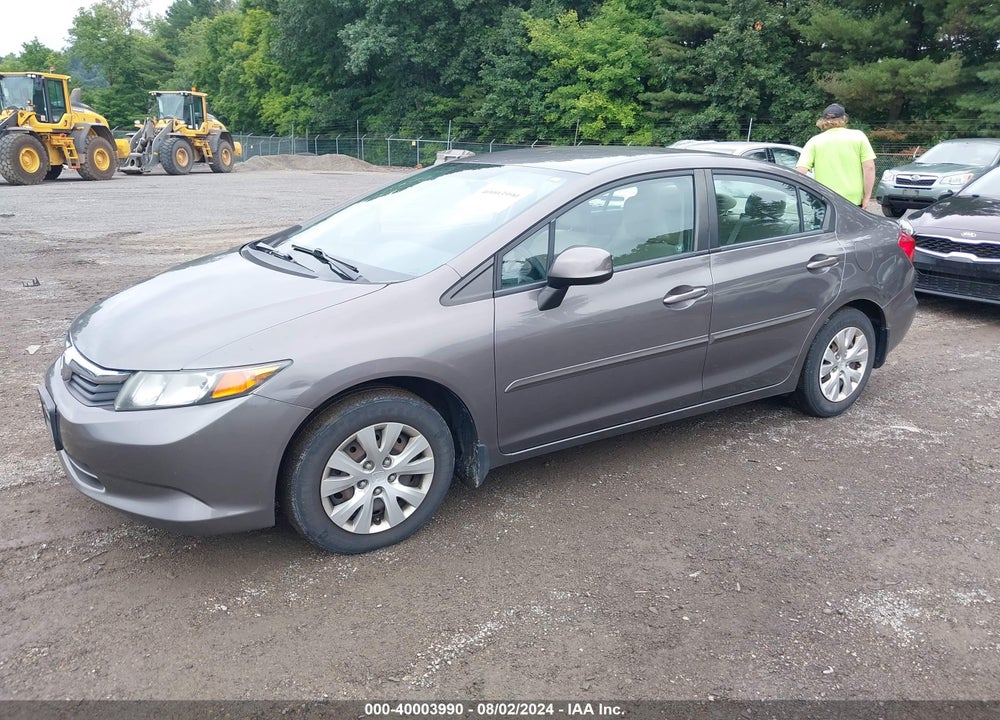 2012 HONDA CIVIC LX VIN: 19XFB2F51CE070993