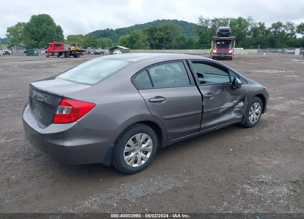 2012 HONDA CIVIC LX VIN: 19XFB2F51CE070993