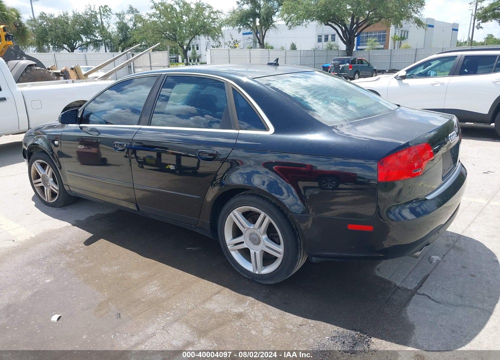 2007 AUDI A4 2.0T VIN: WAUAF78E87A259266