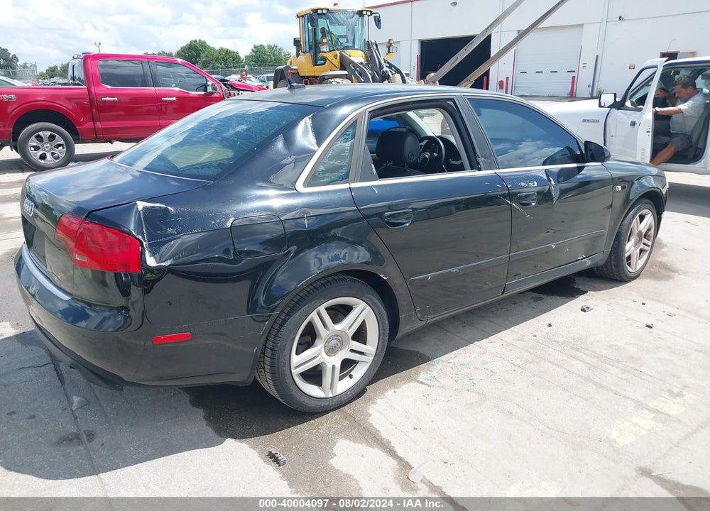 2007 AUDI A4 2.0T VIN: WAUAF78E87A259266