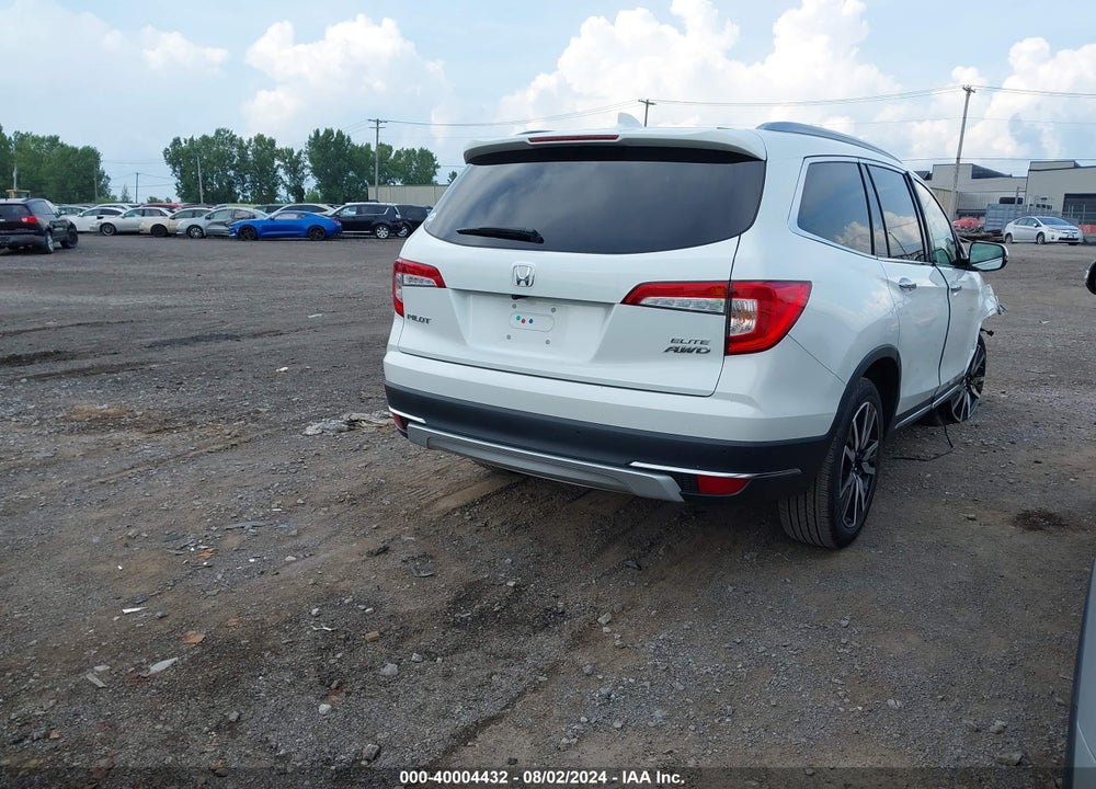 2021 HONDA PILOT AWD ELITE VIN: 5FNYF6H02MB090266