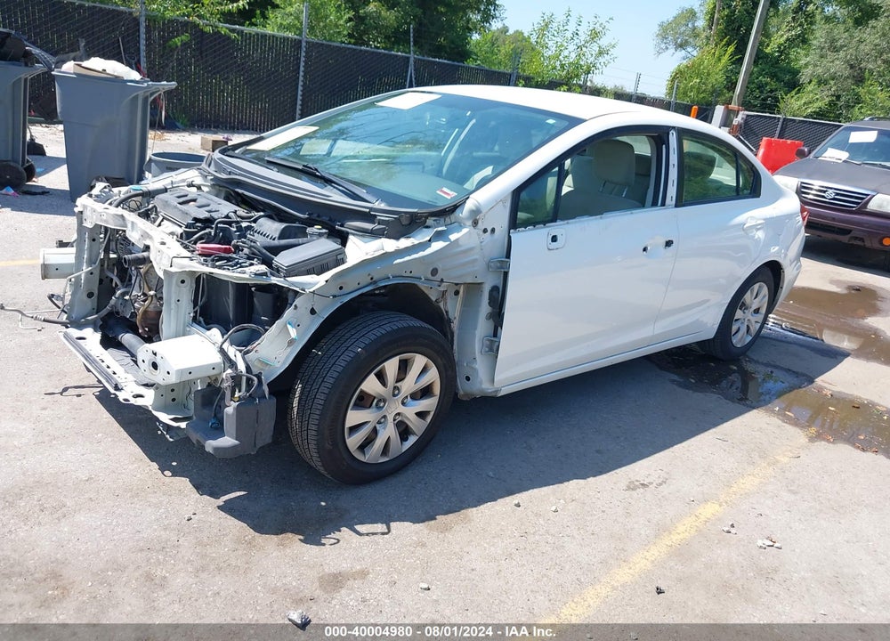 2012 HONDA CIVIC LX VIN: 19XFB2F57CE054488