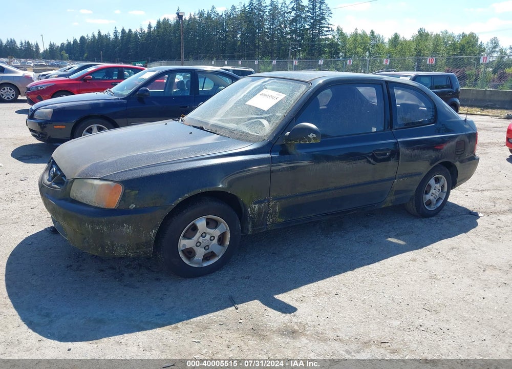 2002 HYUNDAI ACCENT L VIN: KMHCF35G92U206993