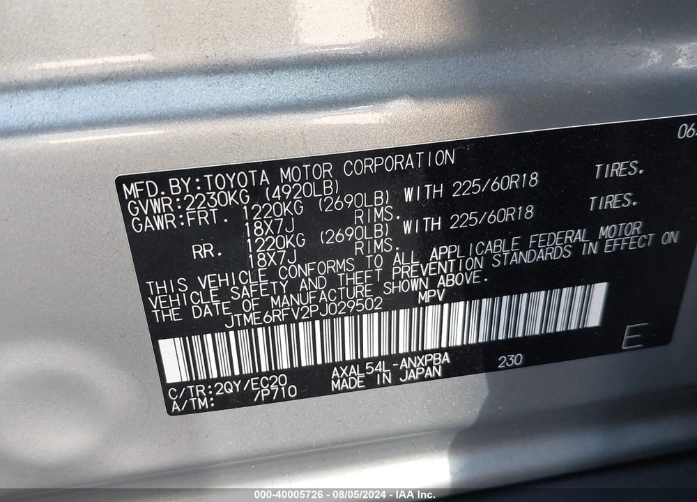 2023 TOYOTA RAV4 HYBRID XSE VIN: JTME6RFV2PJ029502