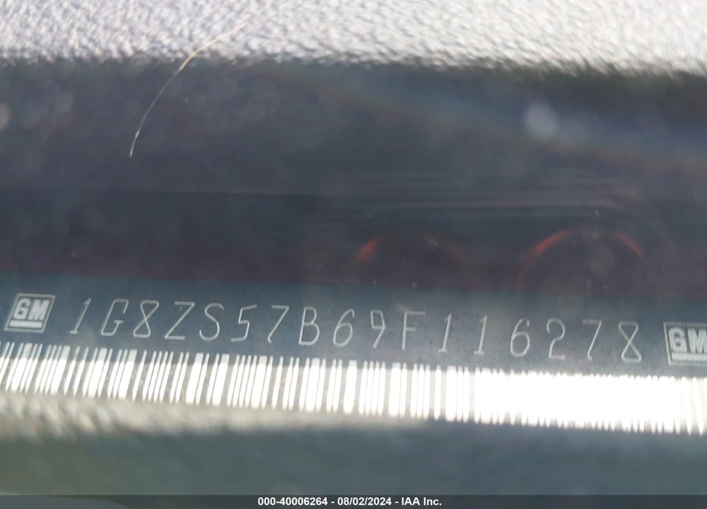 2009 SATURN AURA XE VIN: 1G8ZS57B69F116278