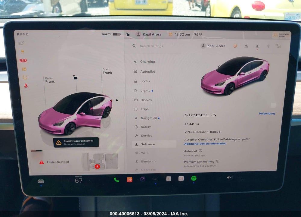 2023 TESLA MODEL 3 REAR-WHEEL DRIVE VIN: 5YJ3E1EA7PF458636