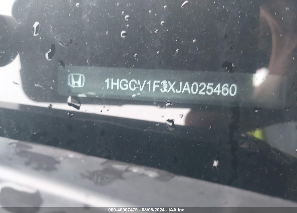 2018 HONDA ACCORD SPORT VIN: 1HGCV1F3XJA025460