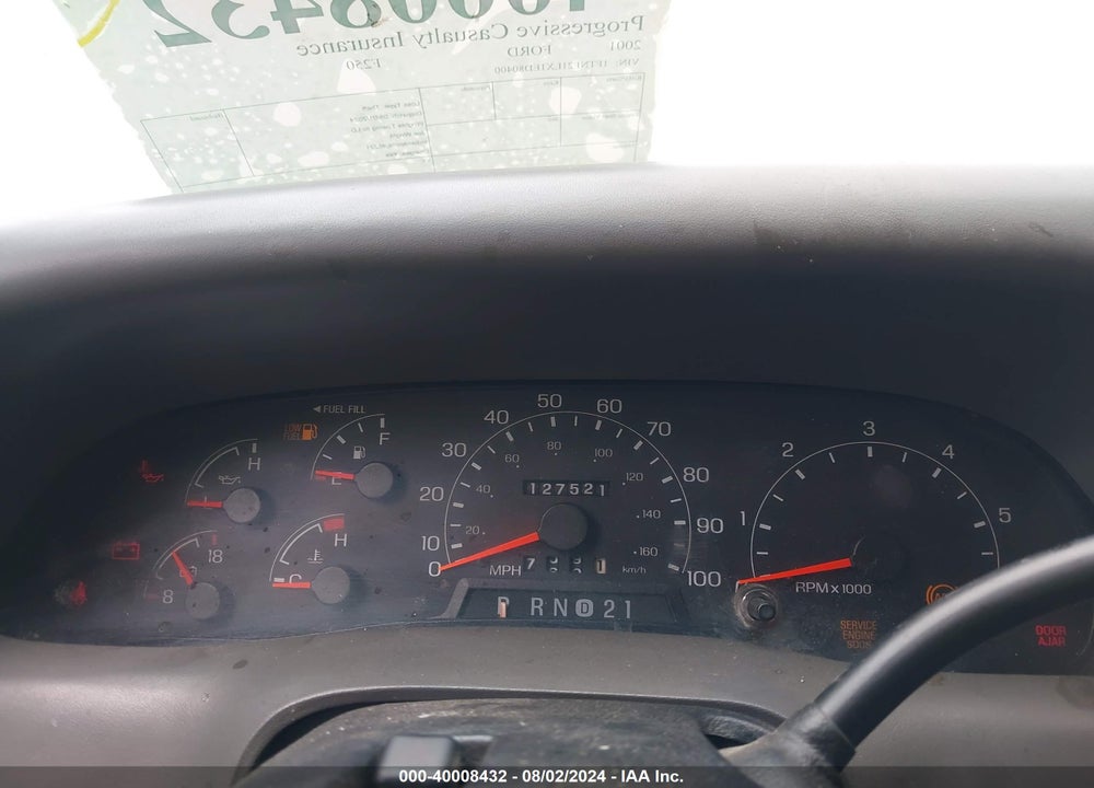 2001 FORD F-250 XL/XLT VIN: 1FTNF21LX1ED80400