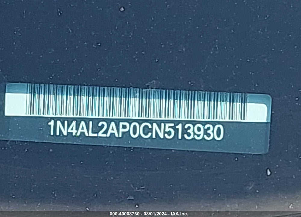 2012 NISSAN ALTIMA 2.5 S VIN: 1N4AL2AP0CN513930