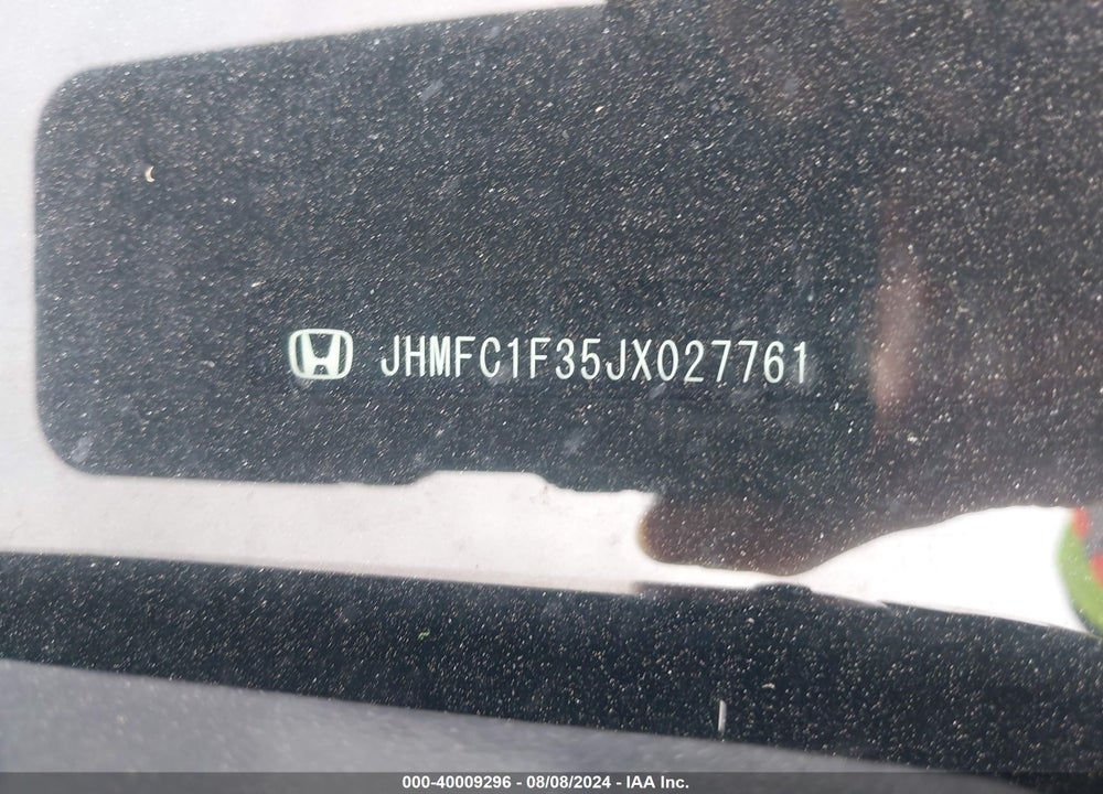 2018 HONDA CIVIC EX-T VIN: JHMFC1F35JX027761
