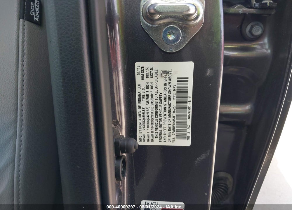 2018 HONDA CR-V EX-L/EX-L NAVI VIN: 7FARW1H86JE016927