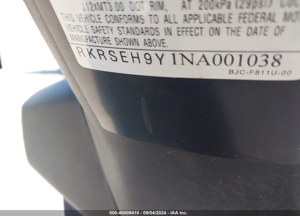 2022 YAMAHA YW125 VIN: RKRSEH9Y1NA001038