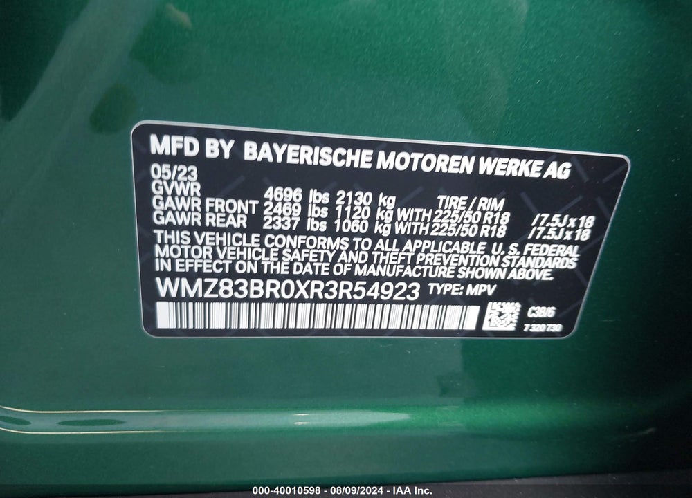 2024 MINI COUNTRYMAN VIN: WMZ83BR0XR3R54923