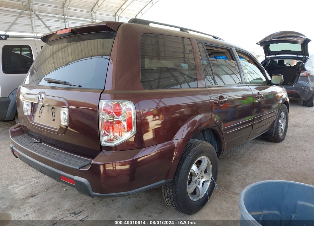 2007 HONDA PILOT EX-L VIN: 5FNYF28507B031094