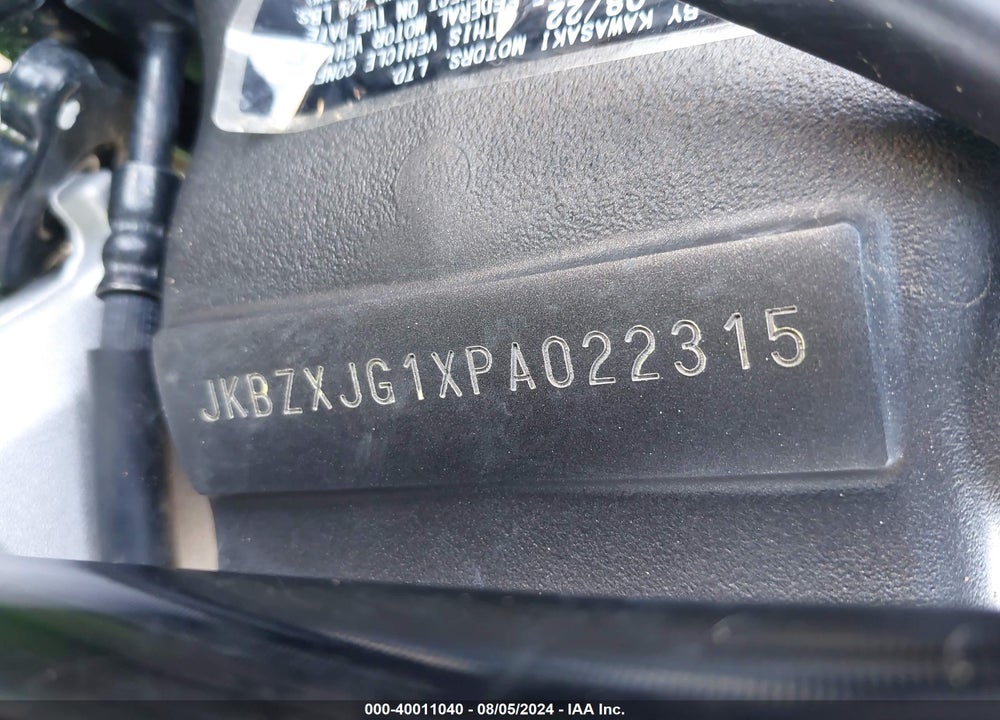 2023 KAWASAKI ZX636 K VIN: JKBZXJG1XPA022315