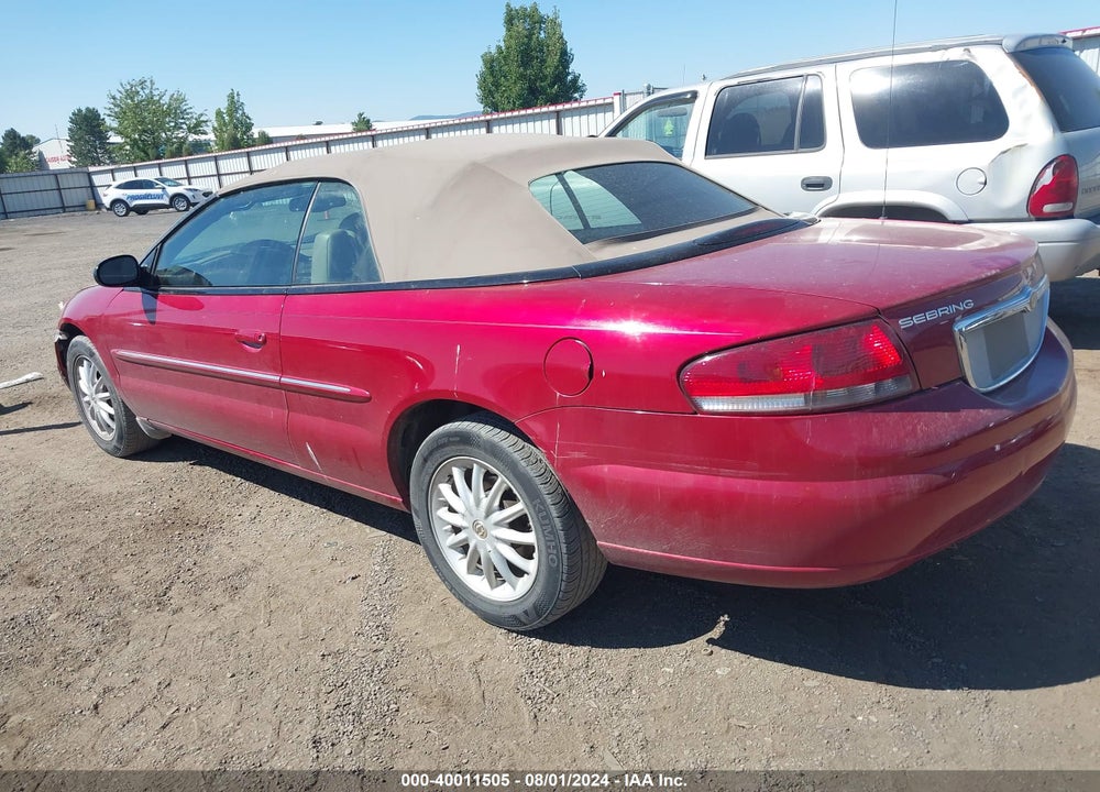 2002 CHRYSLER SEBRING LXI VIN: 1C3EL55R62N310262