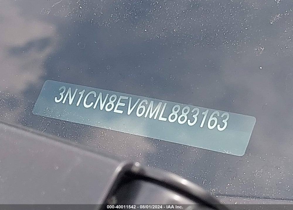 2021 NISSAN VERSA SV XTRONIC CVT VIN: 3N1CN8EV6ML883163
