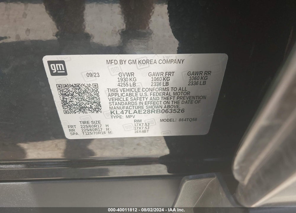 2024 BUICK ENVISTA PREFERRED FWD VIN: KL47LAE28RB063526