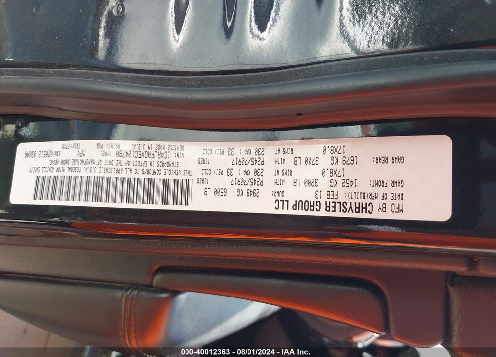 2014 CHEROKEE JEEP GRAND  LAREDO VIN: 1C4RJFAGXEC104780