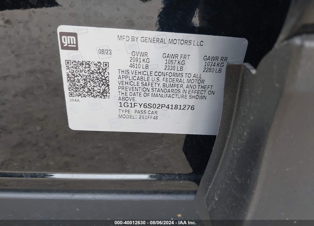 2023 CHEVROLET BOLT EUV FWD LT VIN: 1G1FY6S02P4181276