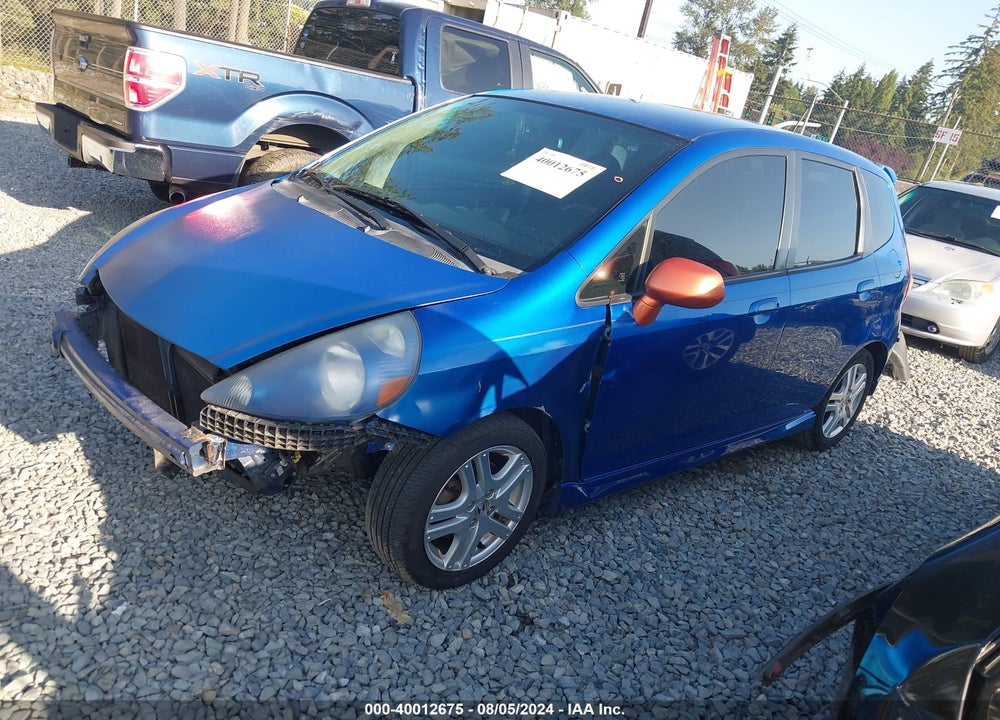 2007 HONDA FIT SPORT VIN: JHMGD38647S037482