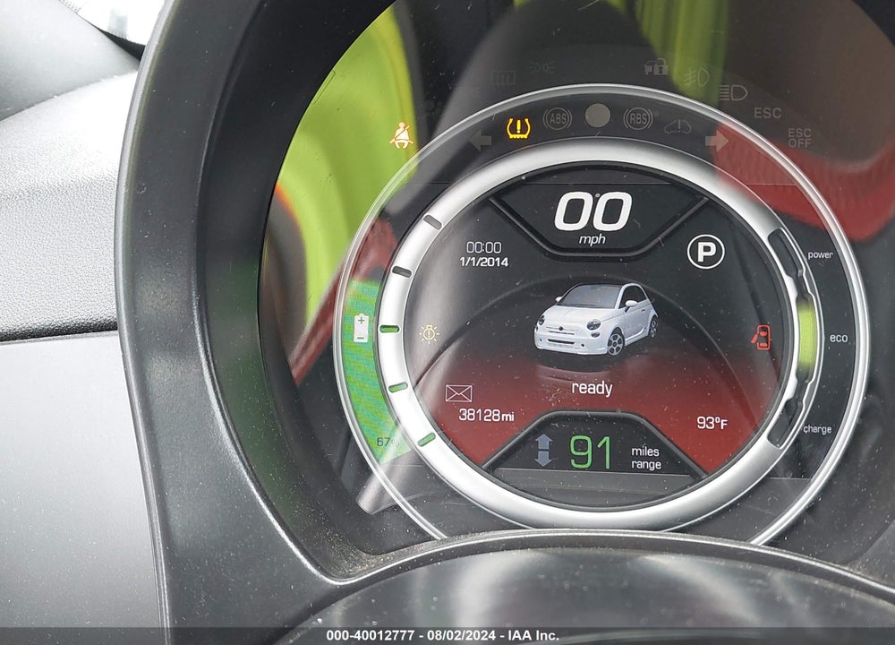 2015 FIAT 500E BATTERY ELECTRIC VIN: 3C3CFFGE3FT522928