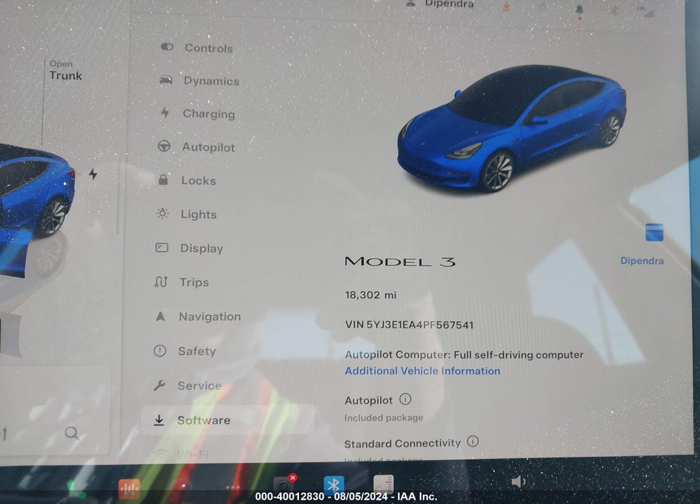 2023 TESLA MODEL 3 REAR-WHEEL DRIVE VIN: 5YJ3E1EA4PF567541