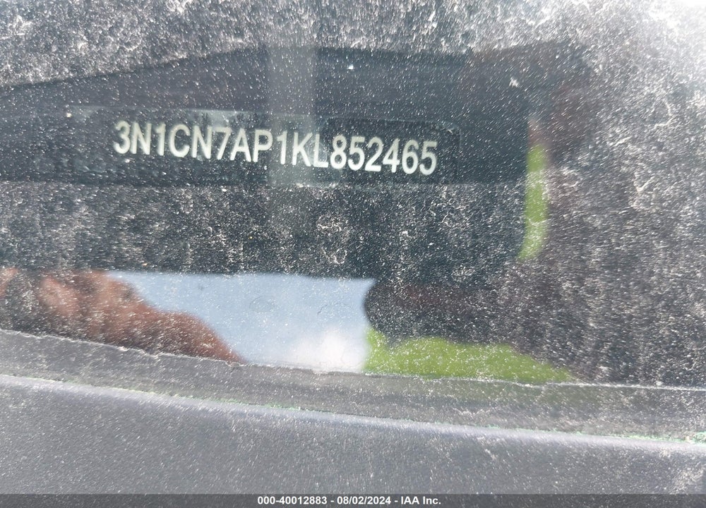 2019 NISSAN VERSA 1.6 SV VIN: 3N1CN7AP1KL852465