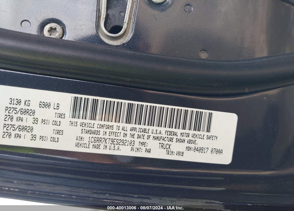 2014 RAM 1500 EXPRESS VIN: 1C6RR7KT9ES292103