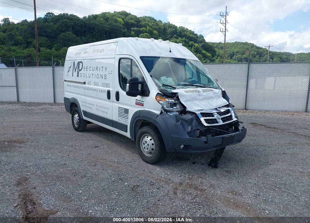 2018 RAM PROMASTER 2500 HIGH ROOF 136 WB VIN: 3C6TRVCG1JE108667