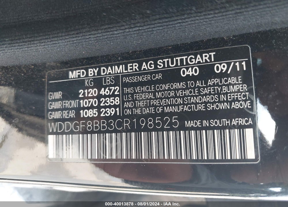 2012 MERCEDES-BENZ C 300 LUXURY 4MATIC/SPORT 4MATIC VIN: WDDGF8BB3CR198525