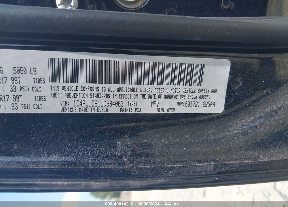 2018 JEEP CHEROKEE LATITUDE FWD VIN: 1C4PJLCB1JD534063