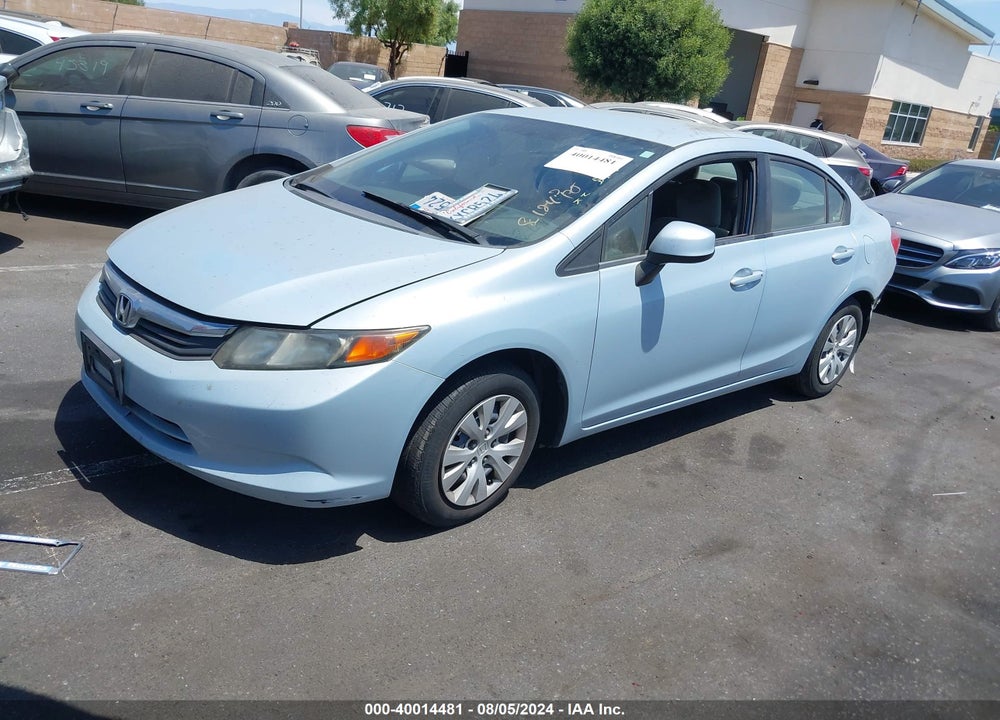 2012 HONDA CIVIC LX VIN: 19XFB2F51CE372705