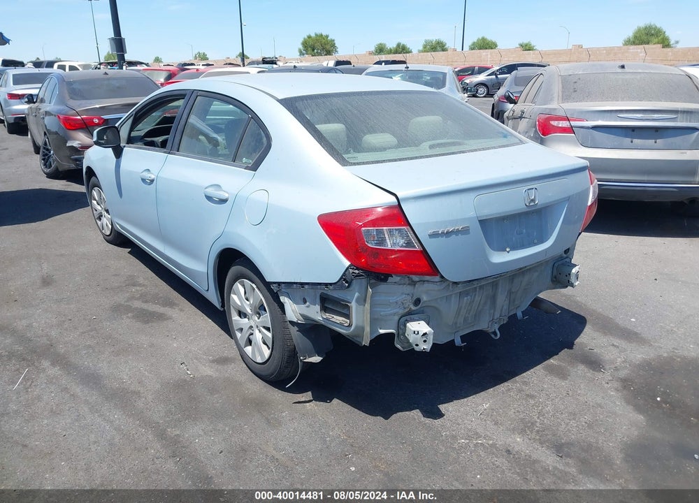 2012 HONDA CIVIC LX VIN: 19XFB2F51CE372705