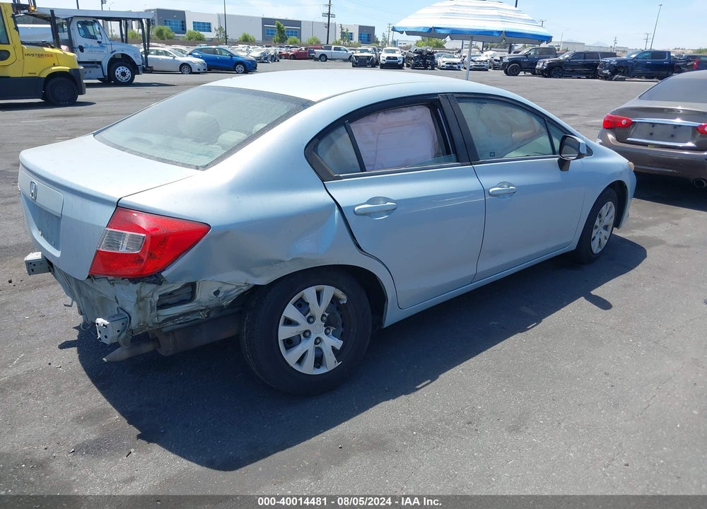 2012 HONDA CIVIC LX VIN: 19XFB2F51CE372705