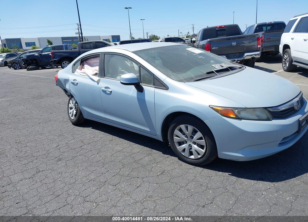 2012 HONDA CIVIC LX VIN: 19XFB2F51CE372705