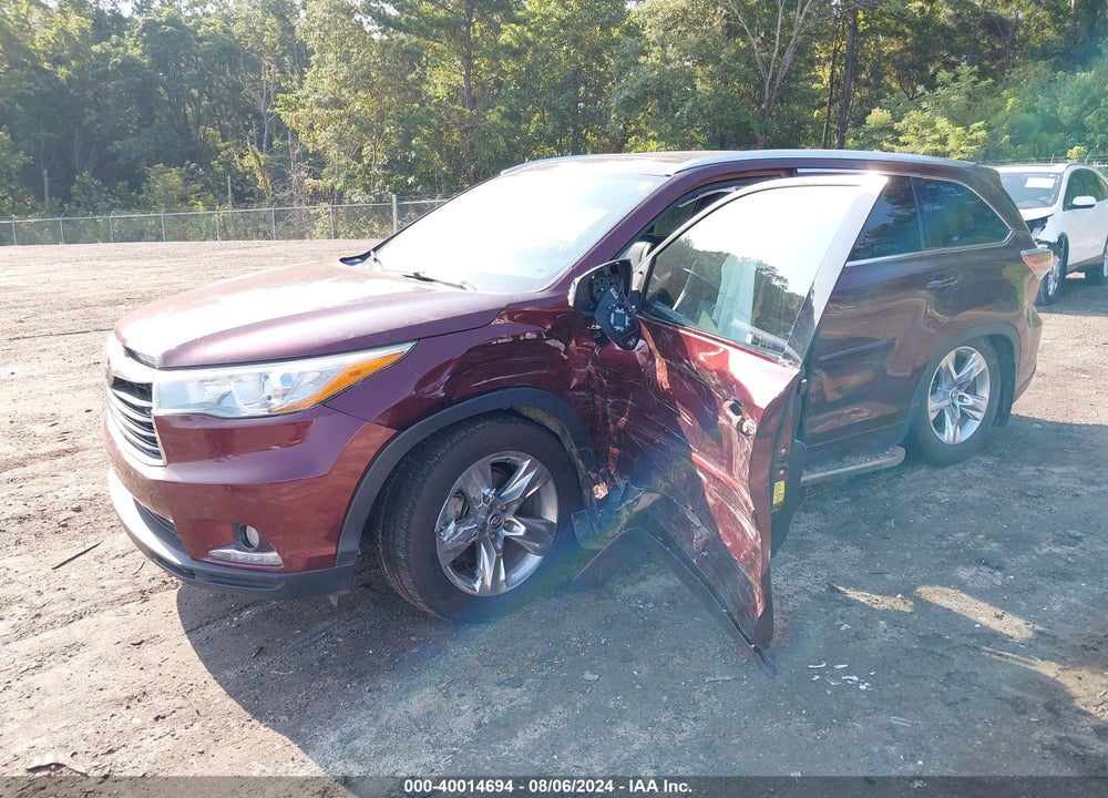 2016 TOYOTA HIGHLANDER LIMITED PLATINUM V6 VIN: 5TDYKRFH7GS132629