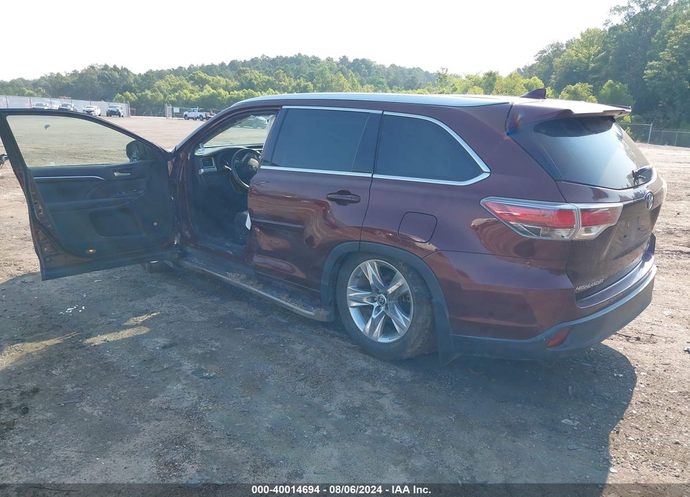 2016 TOYOTA HIGHLANDER LIMITED PLATINUM V6 VIN: 5TDYKRFH7GS132629