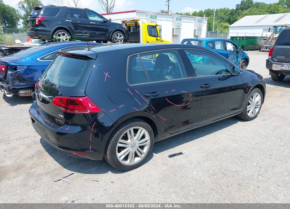 2016 VOLKSWAGEN GOLF TSI SE 4-DOOR VIN: 3VW217AU5GM035573
