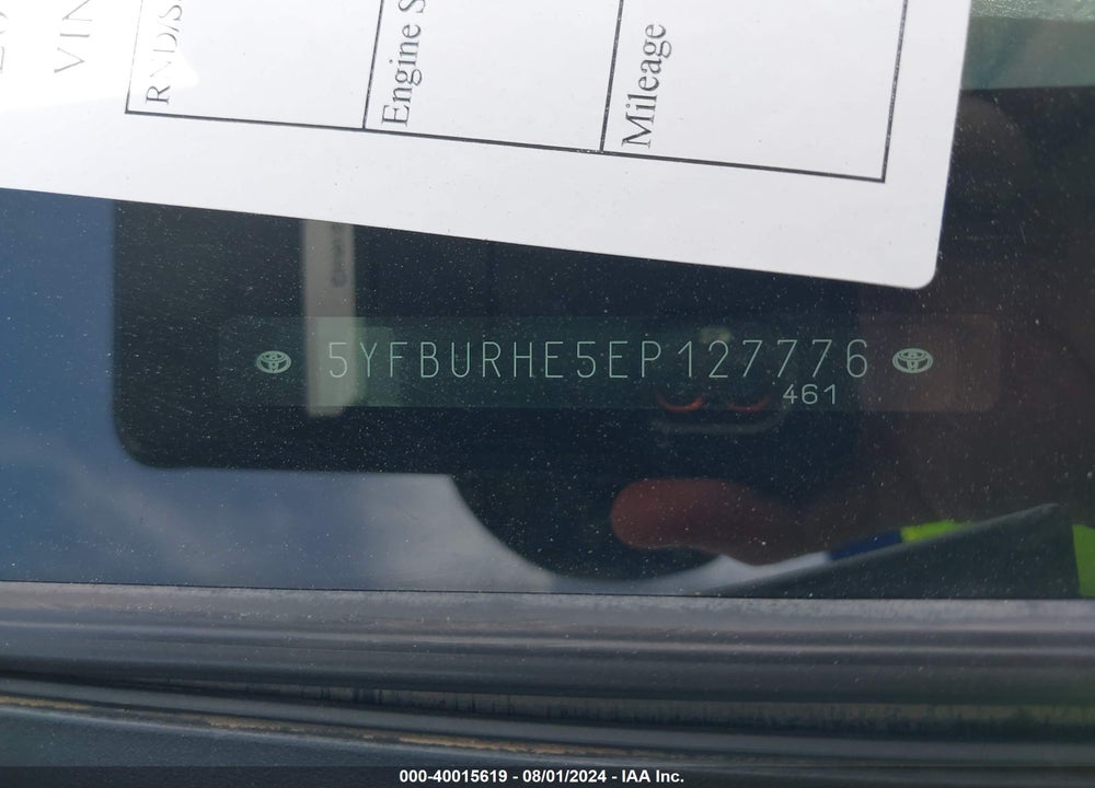 2014 TOYOTA COROLLA LE VIN: 5YFBURHE5EP127776