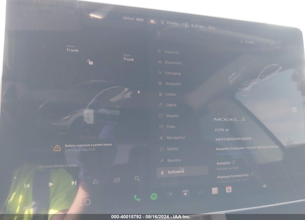 2023 TESLA MODEL 3 REAR-WHEEL DRIVE VIN: 5YJ3E1EA3PF420868