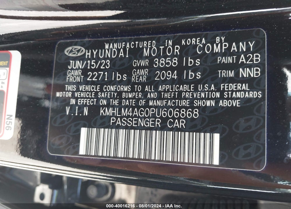 2023 HYUNDAI ELANTRA SEL VIN: KMHLM4AG0PU606868