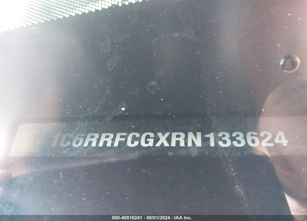2024 RAM 1500 TRADESMAN QUAD CAB 4X4 6'4 BOX VIN: 1C6RRFCGXRN133624