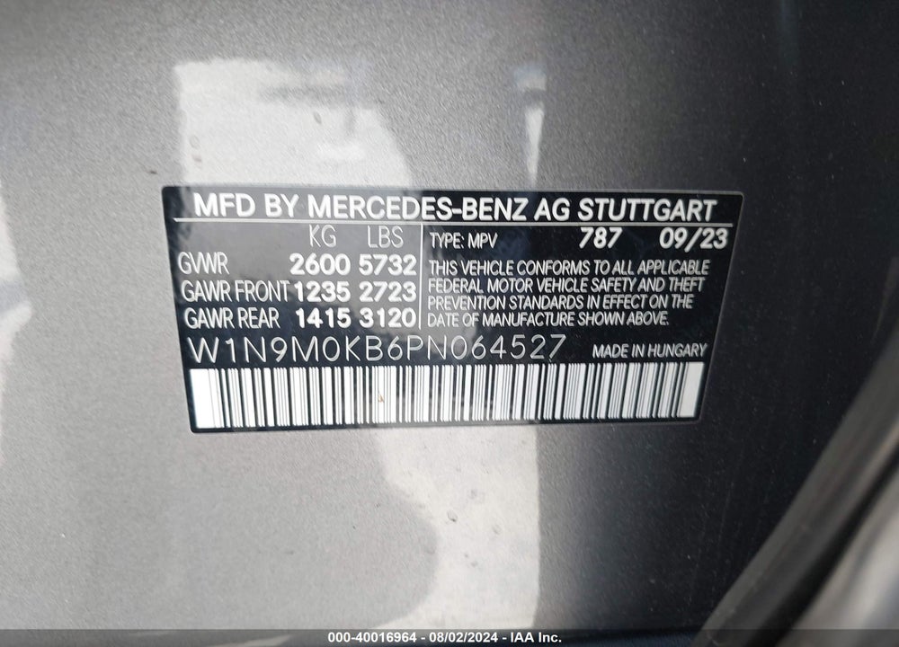 2023 MERCEDES-BENZ EQB 300 SUV 4MATIC VIN: W1N9M0KB6PN064527