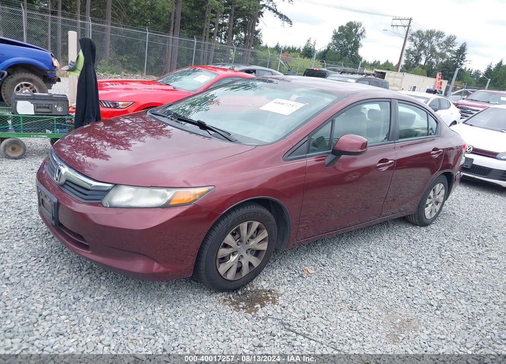 2012 HONDA CIVIC LX VIN: 2HGFB2F58CH543567